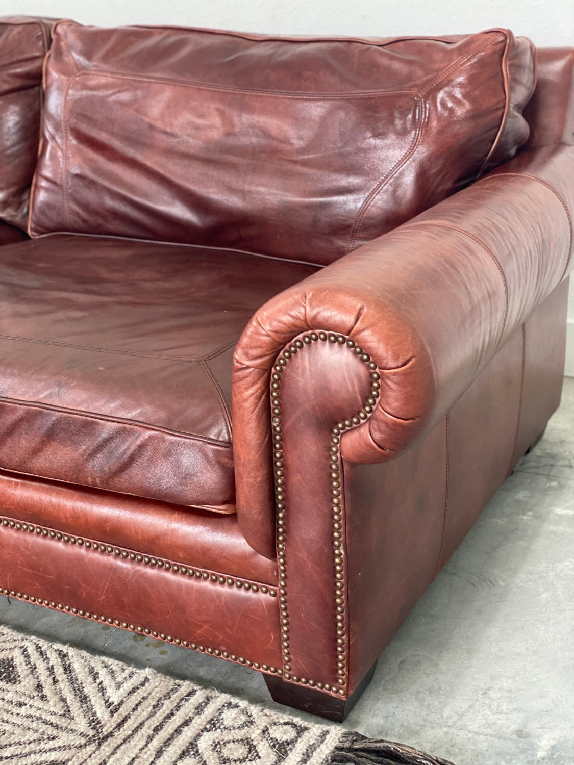EXTRA DEEP! Bernhardt Top Grain Leather Sofa