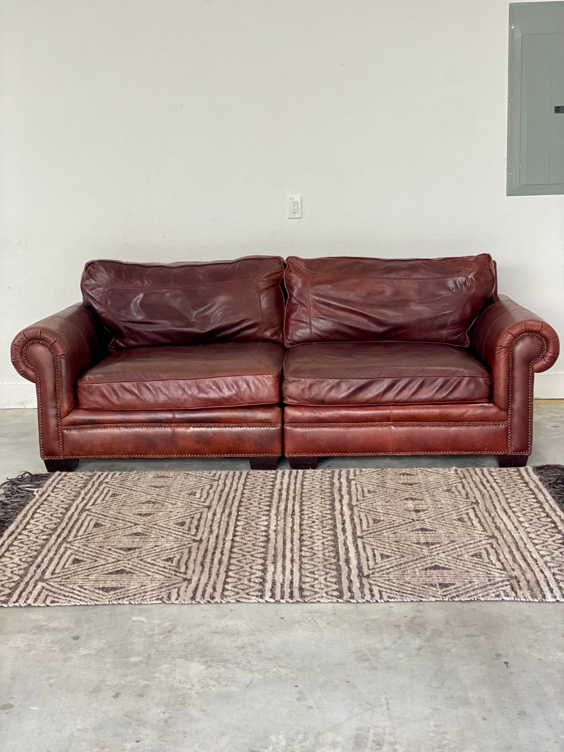 EXTRA DEEP! Bernhardt Top Grain Leather Sofa