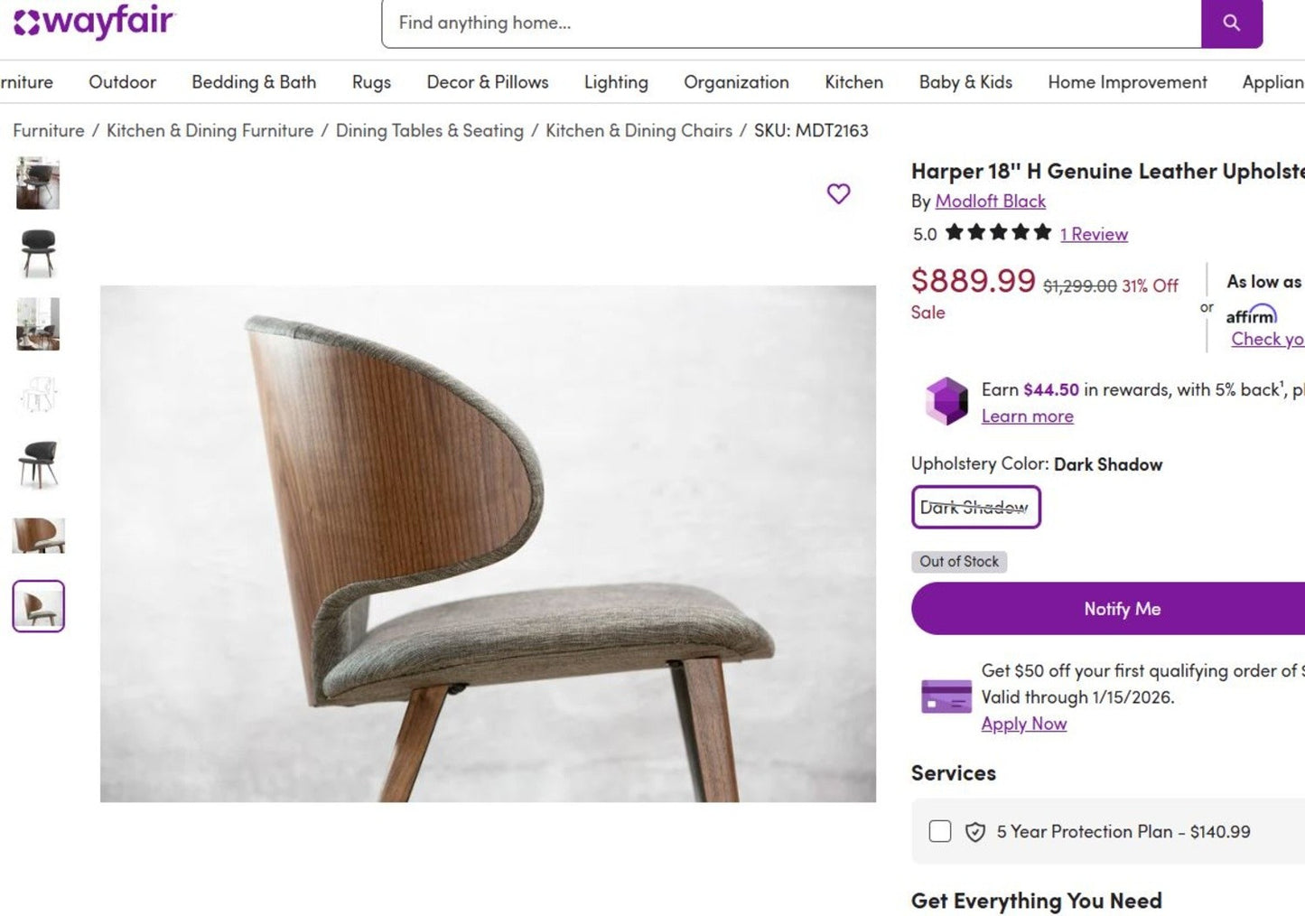 *New Modloft Wembley Table w/8 Harper Eggshell Chairs