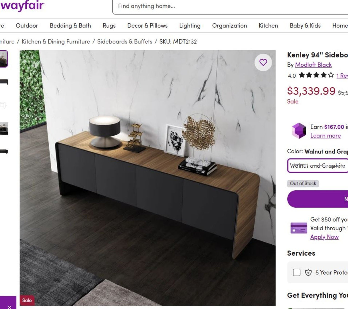 Modloft Kenley Sideboard-Customer Return-Like New!