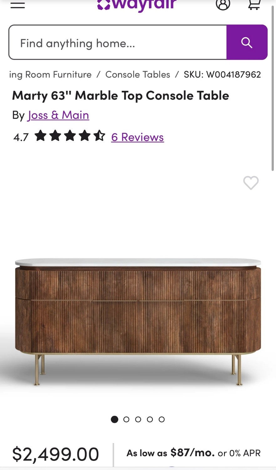 *New Creative Co-Op MCM Console Table