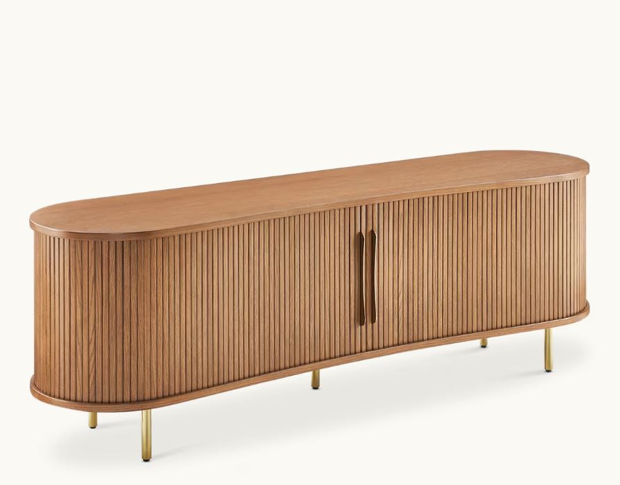 New! Castlery Harper Curved MCM TV Stand 78"