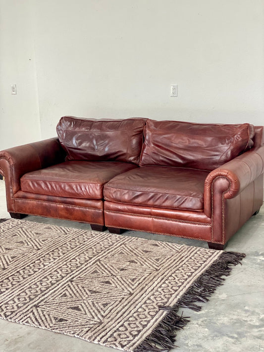 EXTRA DEEP! Bernhardt Top Grain Leather Sofa