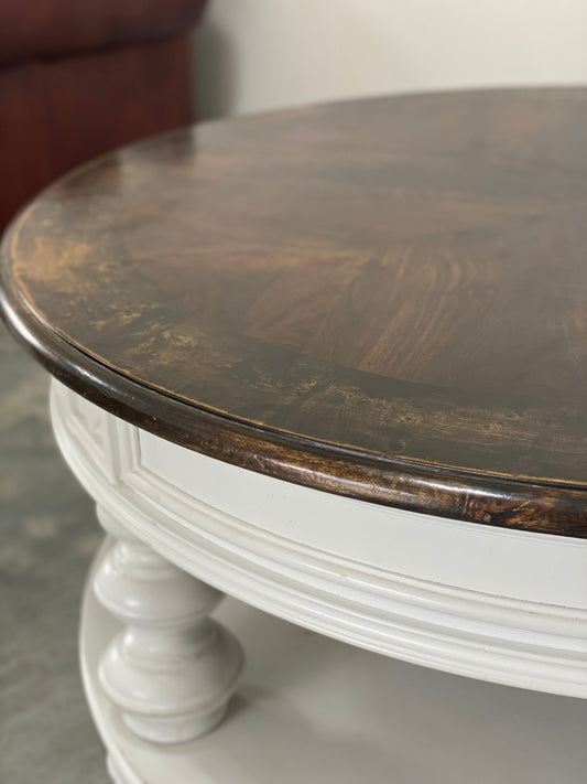 Large Farmhouse Coffee Table 44" Round