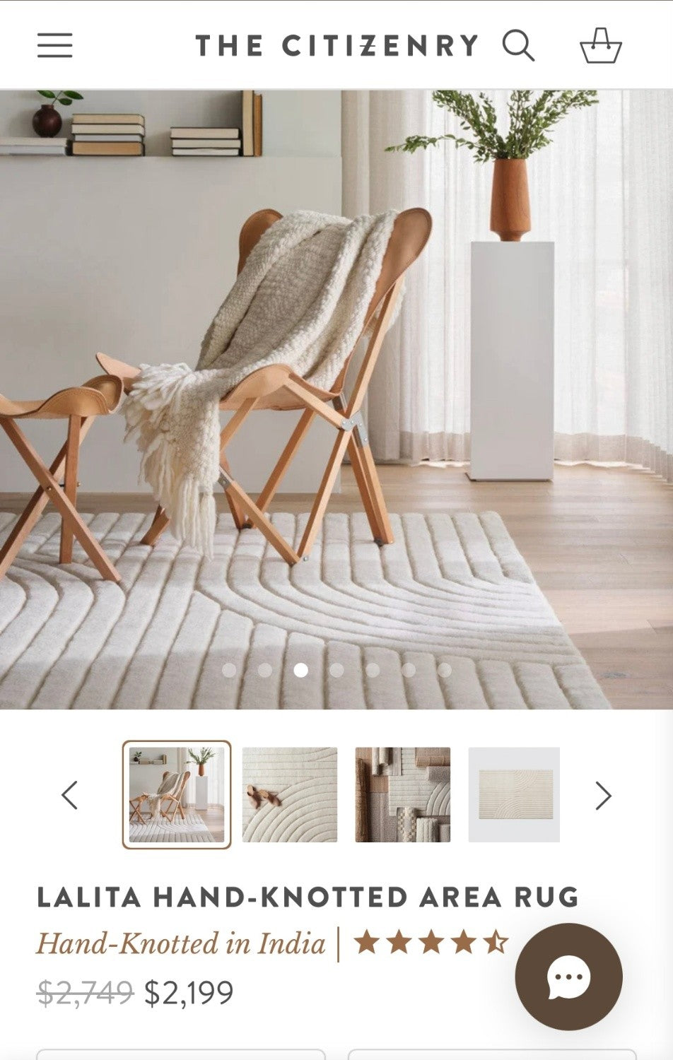 New-The Citizenry-9X12 Lalita Hand Knotted Indian Rug