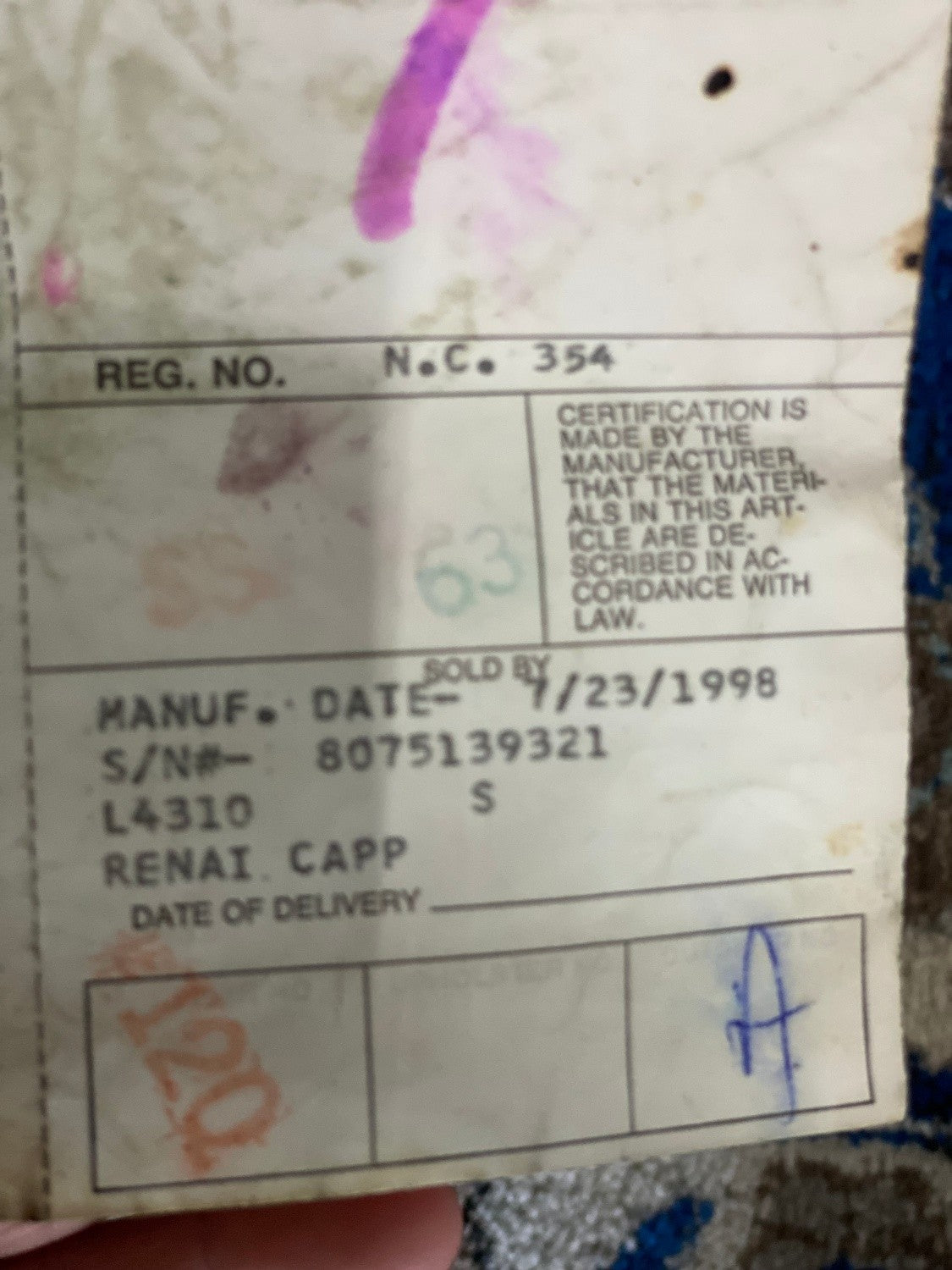 Vintage Klaussner Full Grain Leather Camelback Sofa