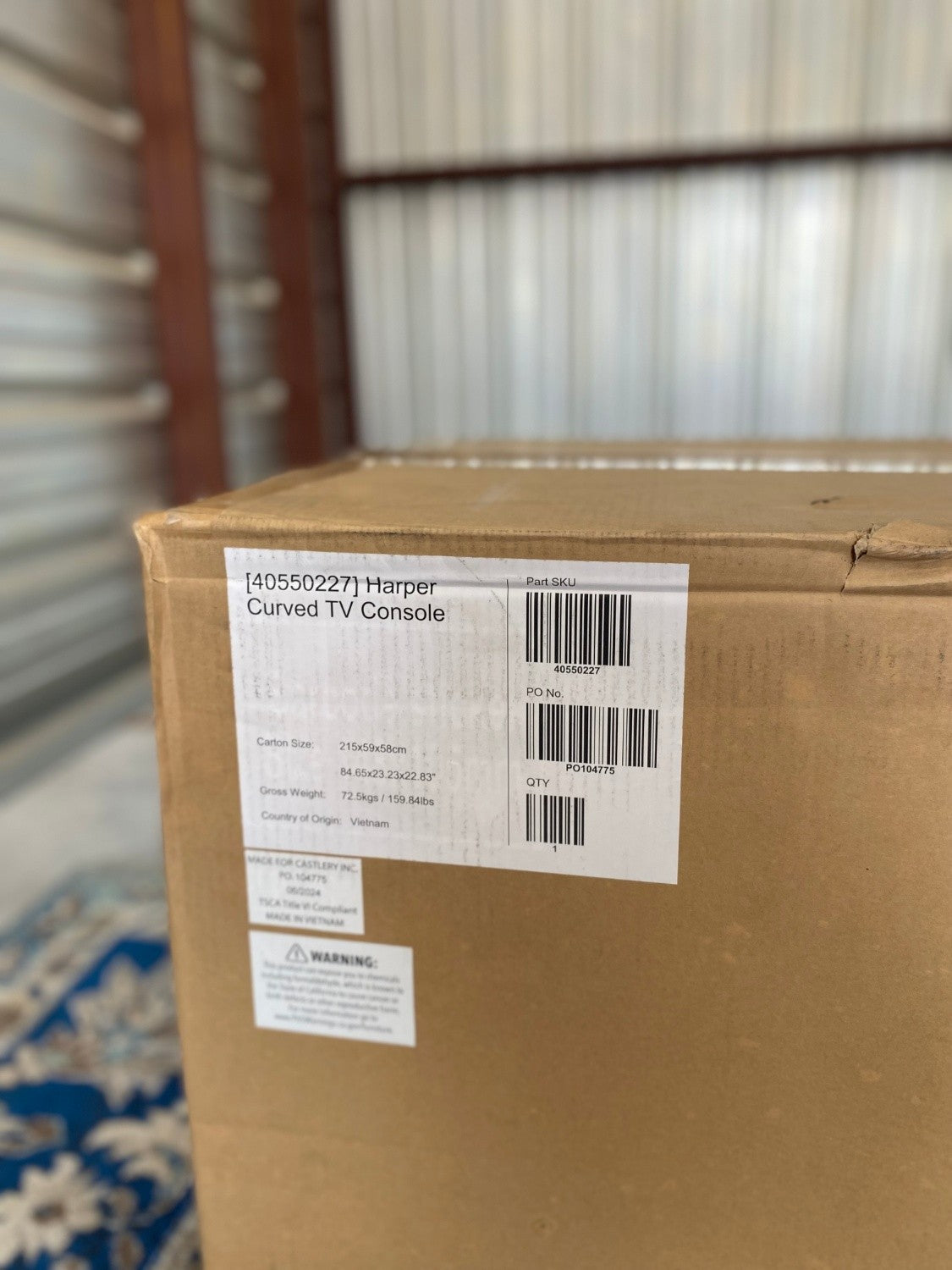 New! Castlery Harper Curved MCM TV Stand 78"