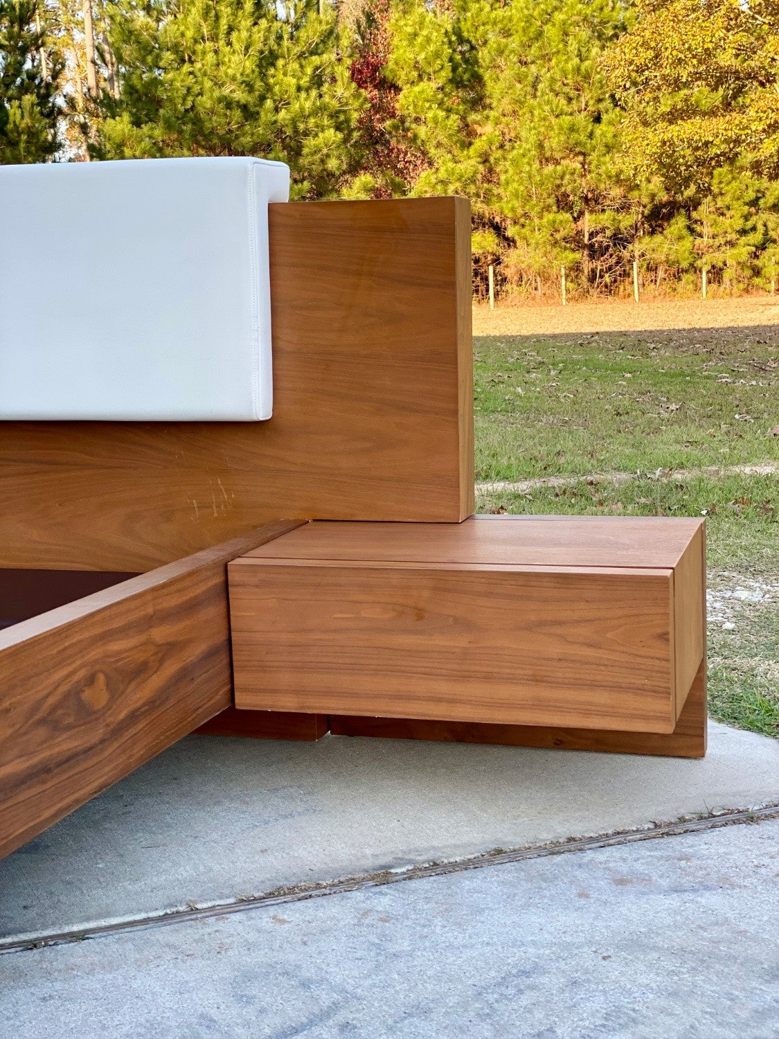 Modloft Monroe King Bed in Walnut - Customer Return - Scratch and Dent
