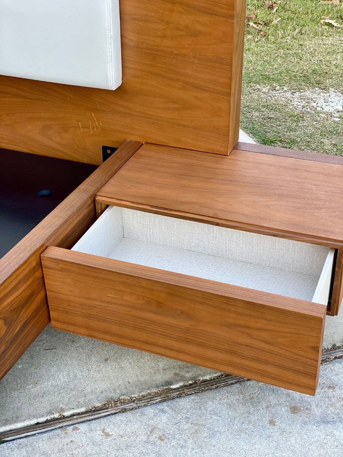 Modloft Monroe King Bed in Walnut - Customer Return - Scratch and Dent