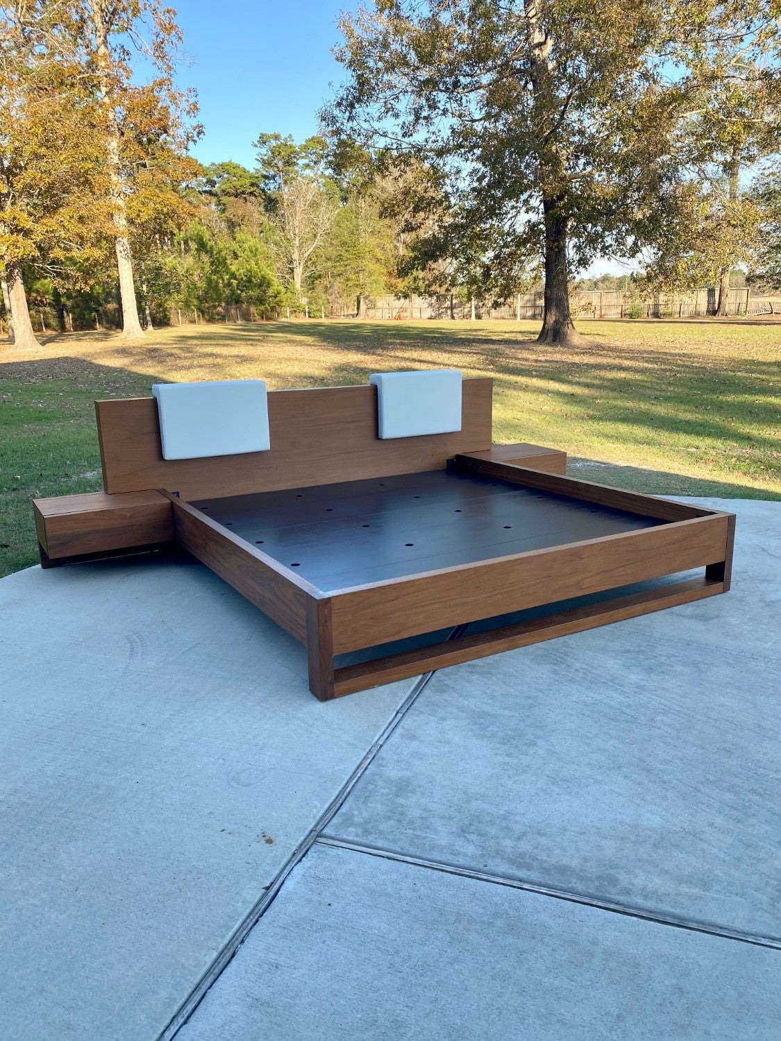 Modloft Monroe King Bed in Walnut - Customer Return - Scratch and Dent