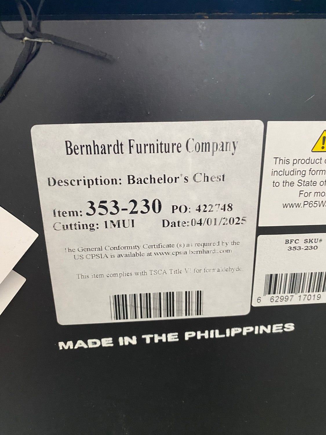 Bernhardt Adagio Bachelor's Chest - Customer Return