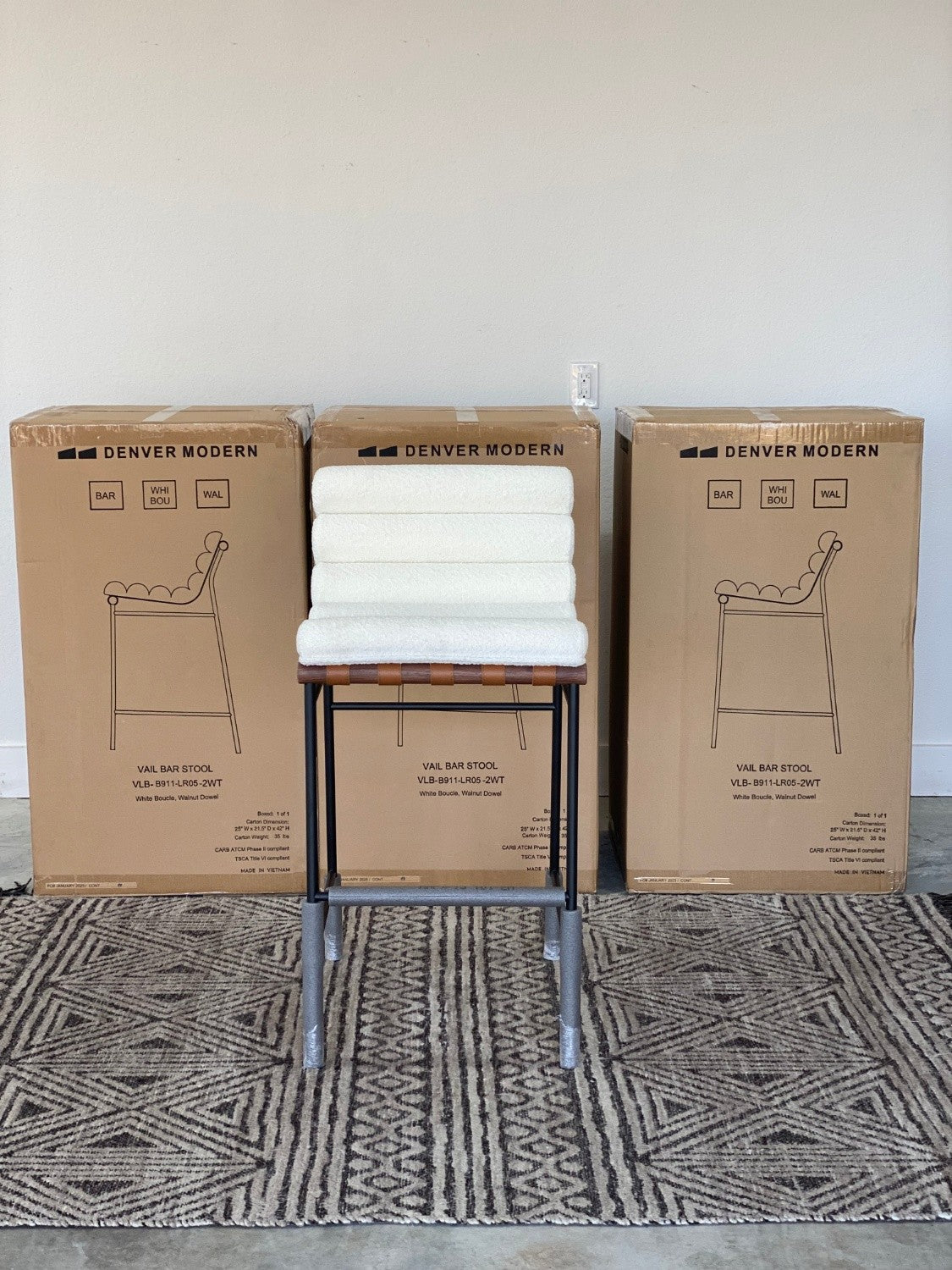 *New (4) Denver Modern Vail Barstools