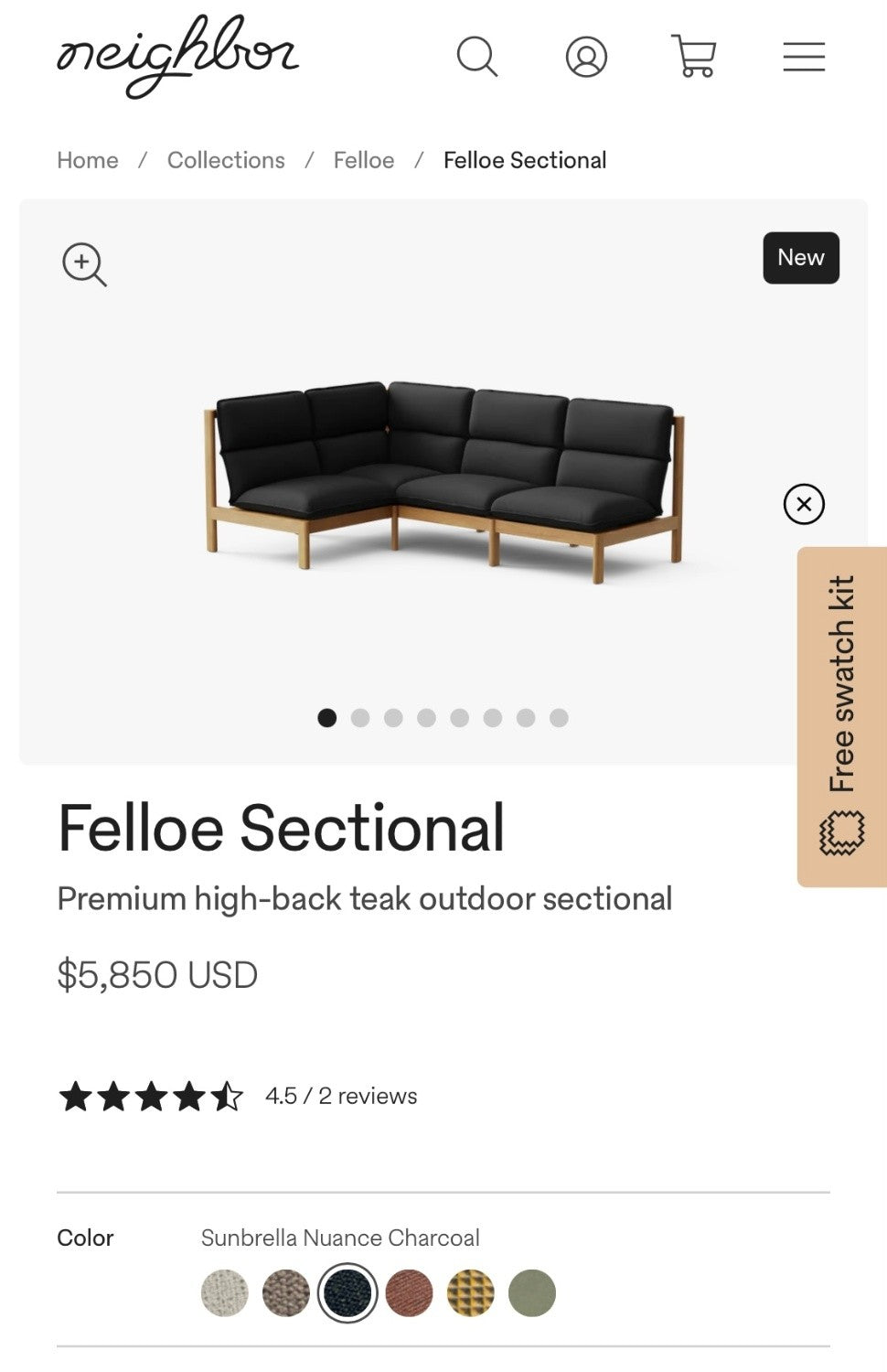 *New Neighbor Felloe Outdoor Sectional & End Table