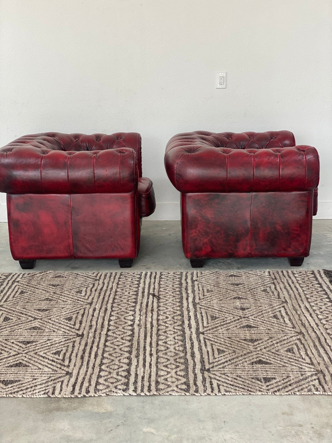 Handcrafted English Chesterfield Chairs (Pair)